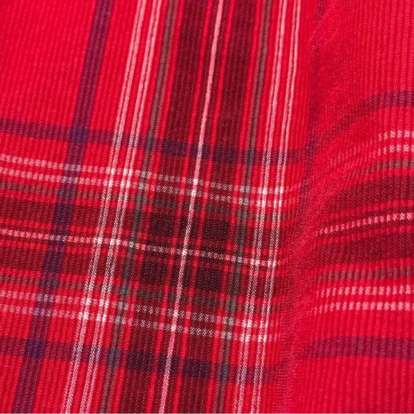 Vintage St Johns Bay Cottagecore Red Plaid Midi Cotton Skirt Corduroy Prairie M - Picture 5 of 8